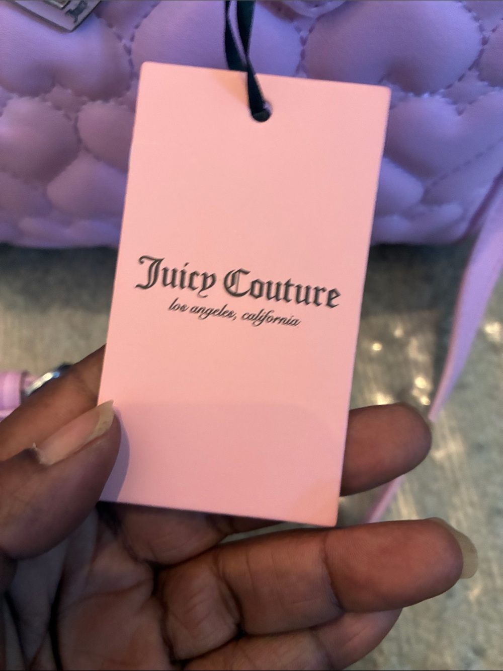 Juicy Couture Lavender Quilted Heart Satchel - Picture 3 of 6